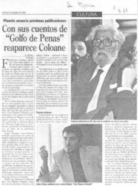 Con sus cuentos de "Golfo de penas" reaparece Coloane