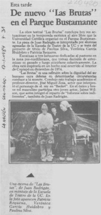 De nuevo "Las brutas" en el Parque Bustamante