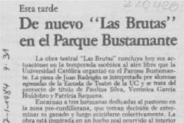 De nuevo "Las brutas" en el Parque Bustamante