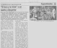 "El Loco y la triste" o un sueño y despertar