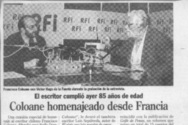 Coloane homenajeado desde Francia  [artículo].