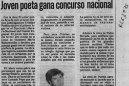 Joven poeta gana concurso nacional  [artículo].