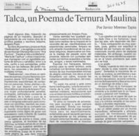 Talca, un poema de ternura maulina  [artículo] Javier Moreno Tapia.