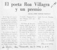 El poeta Roa Villagra y un premio  [artículo] José Vargas Badilla.