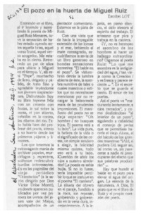 El pozo en la huerta de Miguel Ruiz  [artículo] Lot.