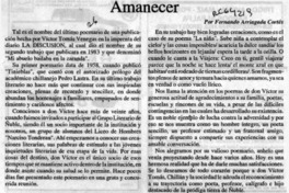 Amanecer  [artículo] Fernando Arriagada Cortés.