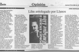 Lihn antologado por Llanos  [artículo] Jorge Montealegre.