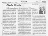 Gabriela y algunos de sus recientes biógrafos  [artículo] Oriel Alvarez Gómez.