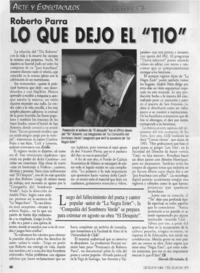 Lo que dejó el "Tío"  [artículo] Marcelo Hernández R.