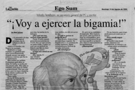 "Voy a ejercer la bigamia!"  [artículo] Ana María Sanhueza.