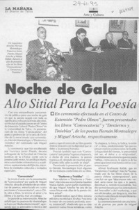 Noche de gala, alto sitial para la poesía  [artículo].