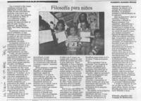 Filosofía para niños  [artículo] Humberto Giannini Iñíguez.