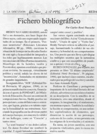 Fichero bibliográfico  [artículo] Carlos René Ibacache.