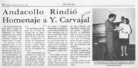 Andacollo rindió homenaje a Y. Carvajal  [artículo].