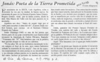 Jonás, poeta de la tierra prometida  [artículo] Tristán Altagracia.