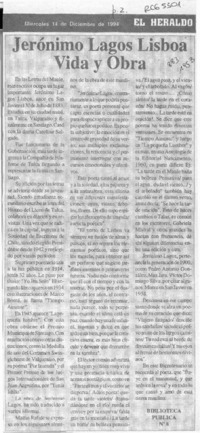 Jerónimo Lagos Lisboa, vida y obra  [artículo].