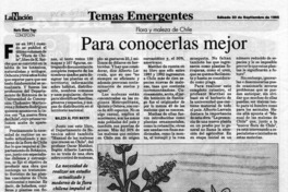 Para conocerlas mejor  [artículo] María Eliana Vega.