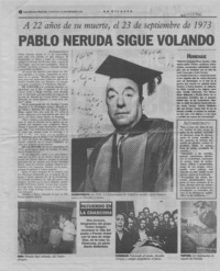 Pablo Neruda sigue volando  [artículo] Gustavo Ortiz Z.