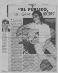 "El público, una gran mecenas"  [artículo] Mireya Seguel B.