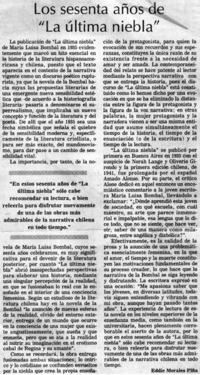 Los sesenta años de "La última niebla"