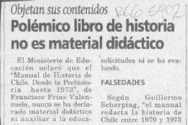 Polémico libro de historia no es material didáctico  [artículo] Paulina Calleja N.