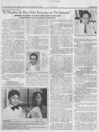 "El hombre de hoy debe escuchar su voz interna"