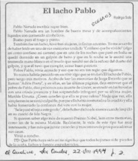 El lacho Pablo  [artículo] Rodrigo Solo.