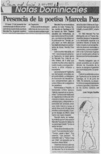Presencia de la poetisa Marcela Paz  [artículo] José Vargas Badilla.