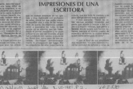 Impresiones de una escritora  [artículo] H. B.