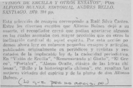 Visión de Ercilla y otros ensayos".  [artículo]
