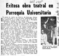 Exitosa obra teatral en parroquia universitaria.  [artículo]