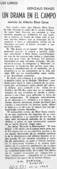 Un drama en el campo  [artículo] Gonzalo Drago.