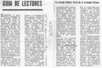 Guía de lectores  [artículo] Hernán Poblete Varas.