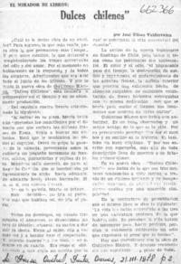 Dulces chilenos  [artículo] José Ulises Valderrama.