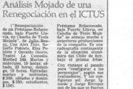 Análisis mojado de una renegociación en el Ictus.  [artículo]