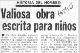 Valiosa obra escrita para niños.  [artículo]