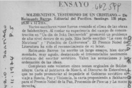 Solzhenitsyn, testimonio de un cristiano.  [artículo]