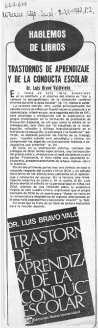 Trastornos de aprendizaje y de la conducta escolar.  [artículo]