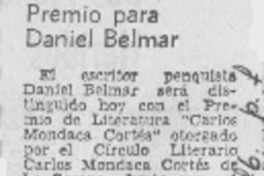 Premio para Daniel Belmar.