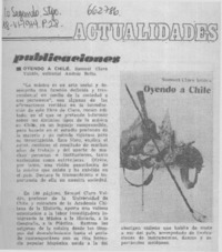 Oyendo a Chile.  [artículo]