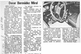 Oscar Bermúdez Miral.  [artículo]