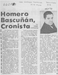 Homero Bascuñán, cronista