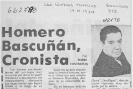 Homero Bascuñán, cronista