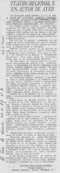 Teatro regional y un autor de ayer