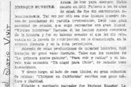 Enrique Bunster  [artículo] Cronos.