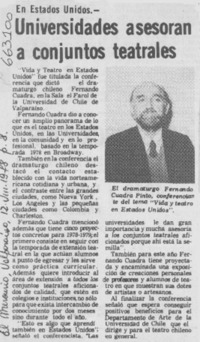 Universidades asesoran a conjuntos teatrales.