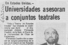 Universidades asesoran a conjuntos teatrales.