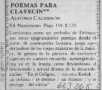 Poemas para Clavecin.  [artículo]