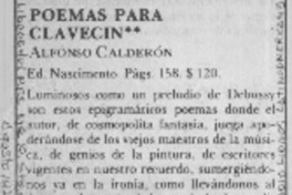 Poemas para Clavecin.  [artículo]