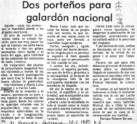 Dos porteños para galardón nacional  [artículo] Enrique Skinner Zavala.